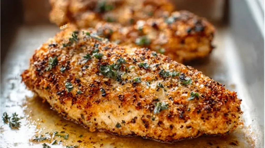 Parmesan Crusted Chicken Parmesan Crusted Chicken is surprisingly simple
