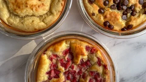 Baked protein pancake bowls for meal prep without bananas