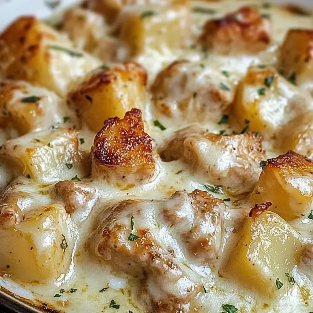 Delicious Garlic Parmesan Chicken and Potatoes in a crockpot for a hearty meal