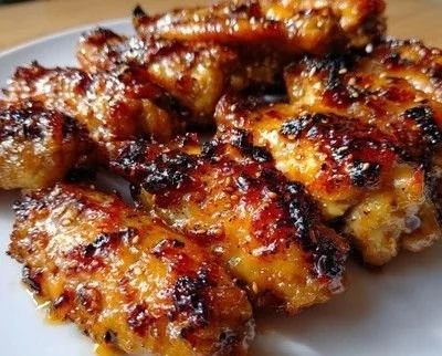 Delicious Pineapple-Teriyaki Wings served on a platter with garnishes