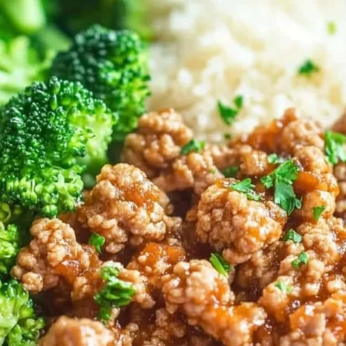 Sweet and Spicy Ground Turkey and Broccoli Bowls with vibrant colors and textures