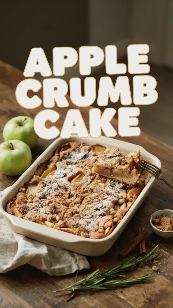 Delicious homemade Apple Crumb Cake with a buttery crumb topping