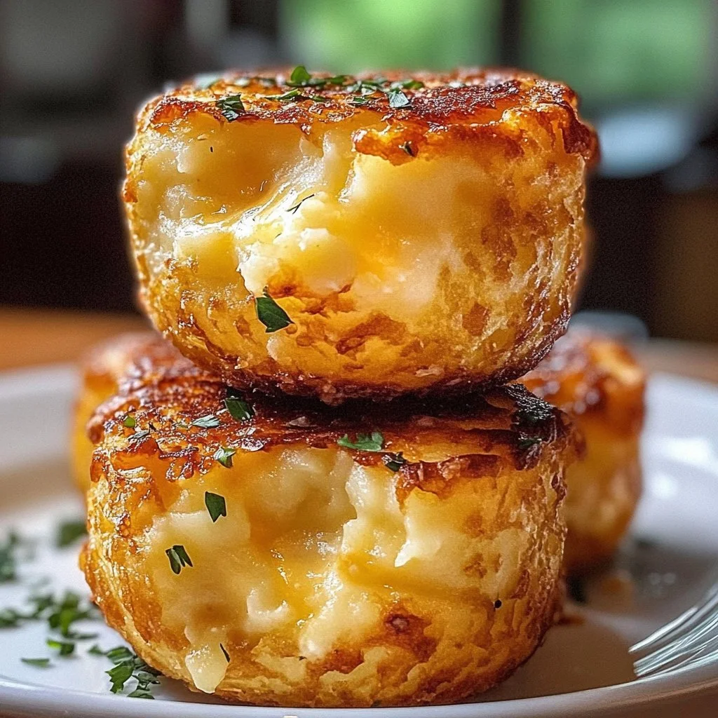 Delicious homemade mashed potato cheese puffs golden and crispy
