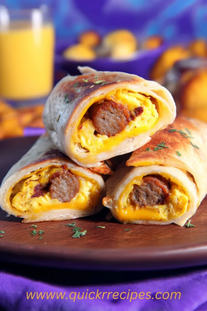 Cheesy Sausage Egg Breakfast Roll-Ups