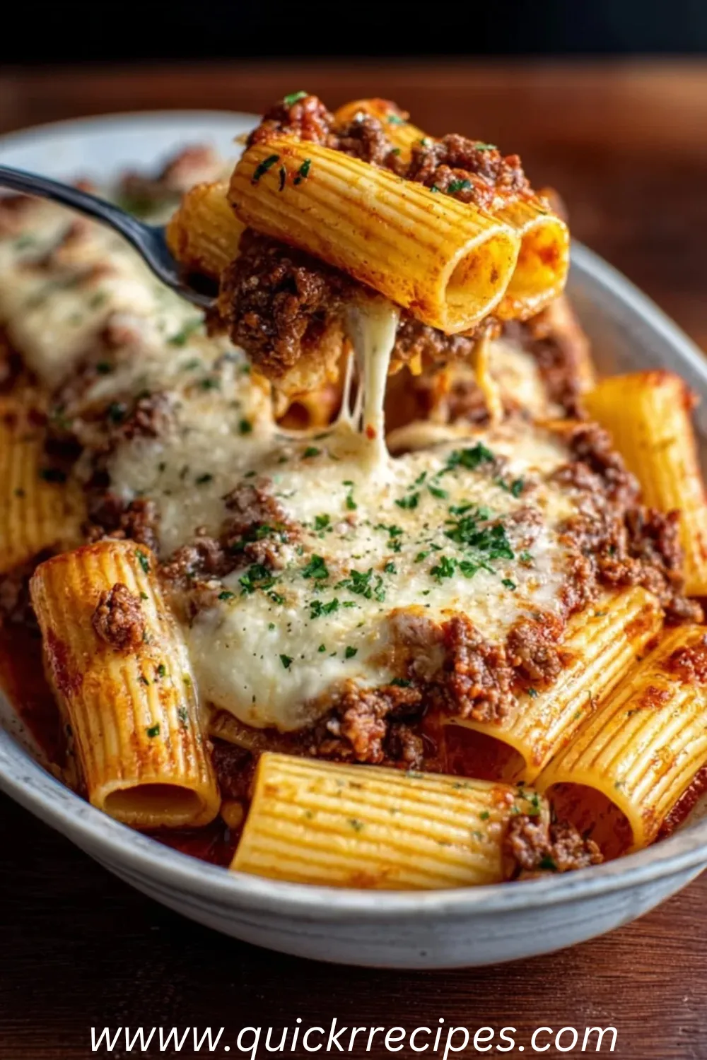 Baked Rigatoni Stuffed with Beef Ragu and Mozzarella Recipe You’ll Make on Repeat